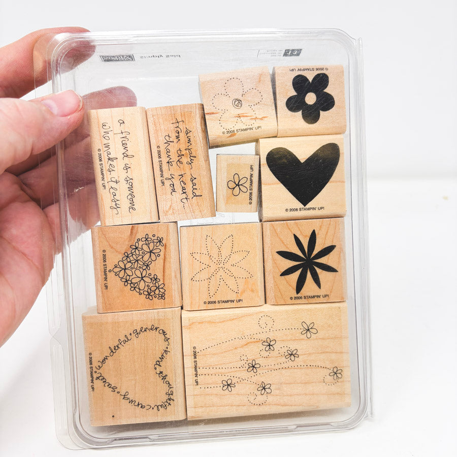 Stampin' Up! Large Wood Back Rubber Stamp Sets - Pick a Design