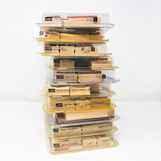 Stampin' Up! Extra Large Wood Back Rubber Stamp Sets - Pick a Design