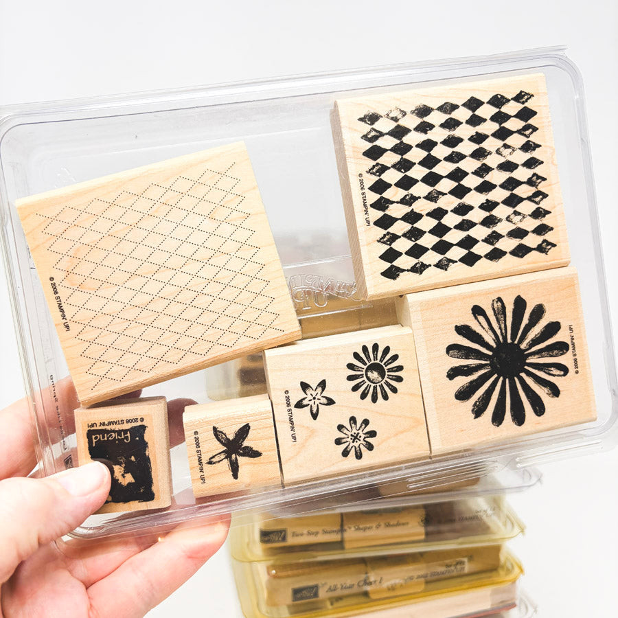 Stampin' Up! Extra Large Wood Back Rubber Stamp Sets - Pick a Design