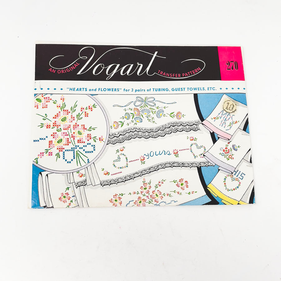 Hearts & Flowers #270 - Vintage Vogart Transfer Pattern