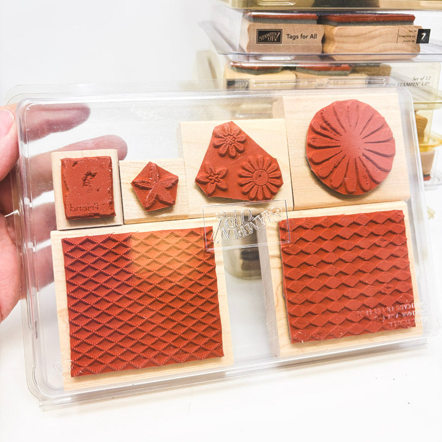 Stampin' Up! Extra Large Wood Back Rubber Stamp Sets - Pick a Design