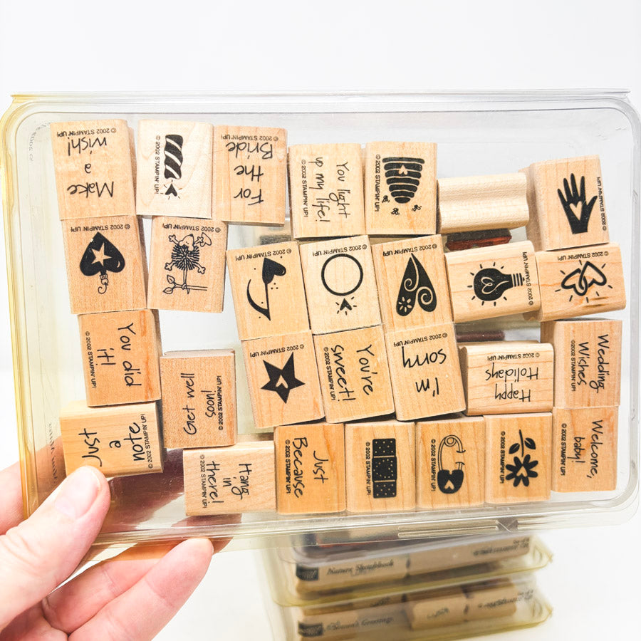 Stampin' Up! Extra Large Wood Back Rubber Stamp Sets - Pick a Design