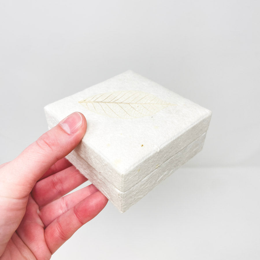 Handmade Paper Leaf Jewelry Gift Box