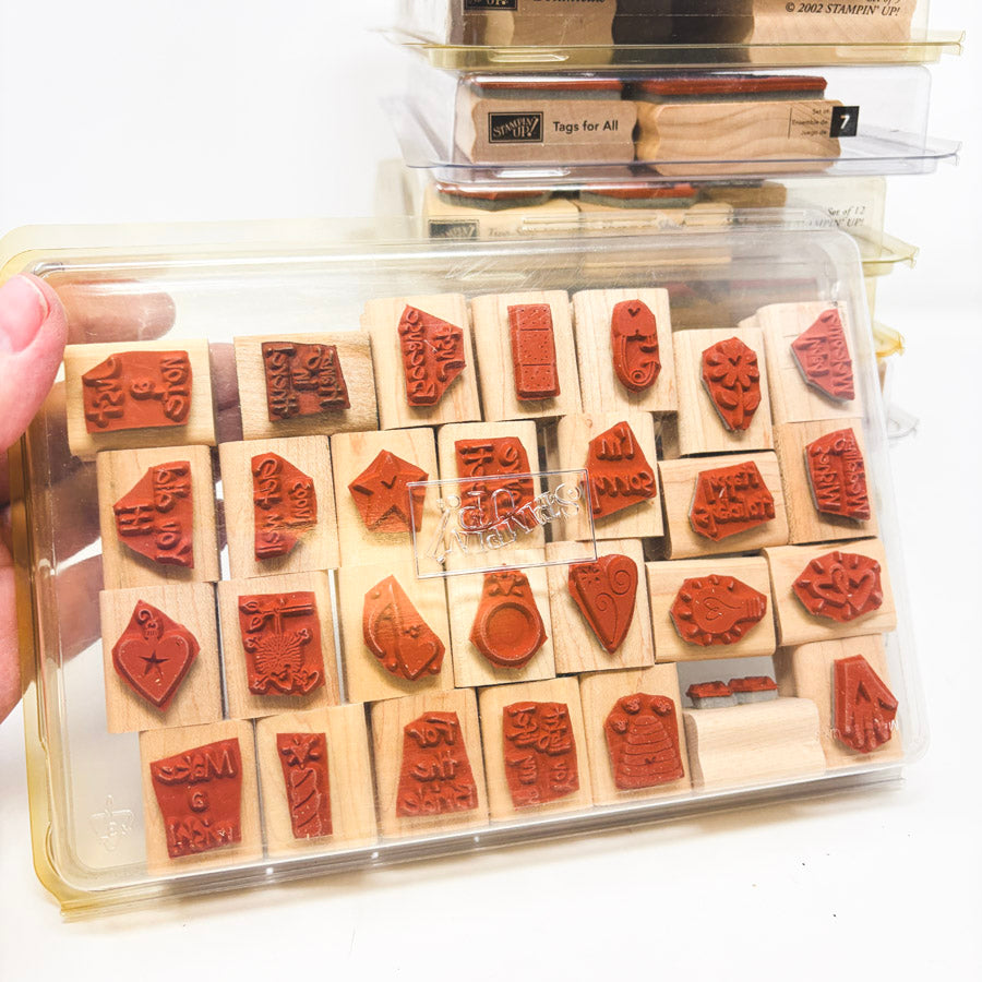 Stampin' Up! Extra Large Wood Back Rubber Stamp Sets - Pick a Design