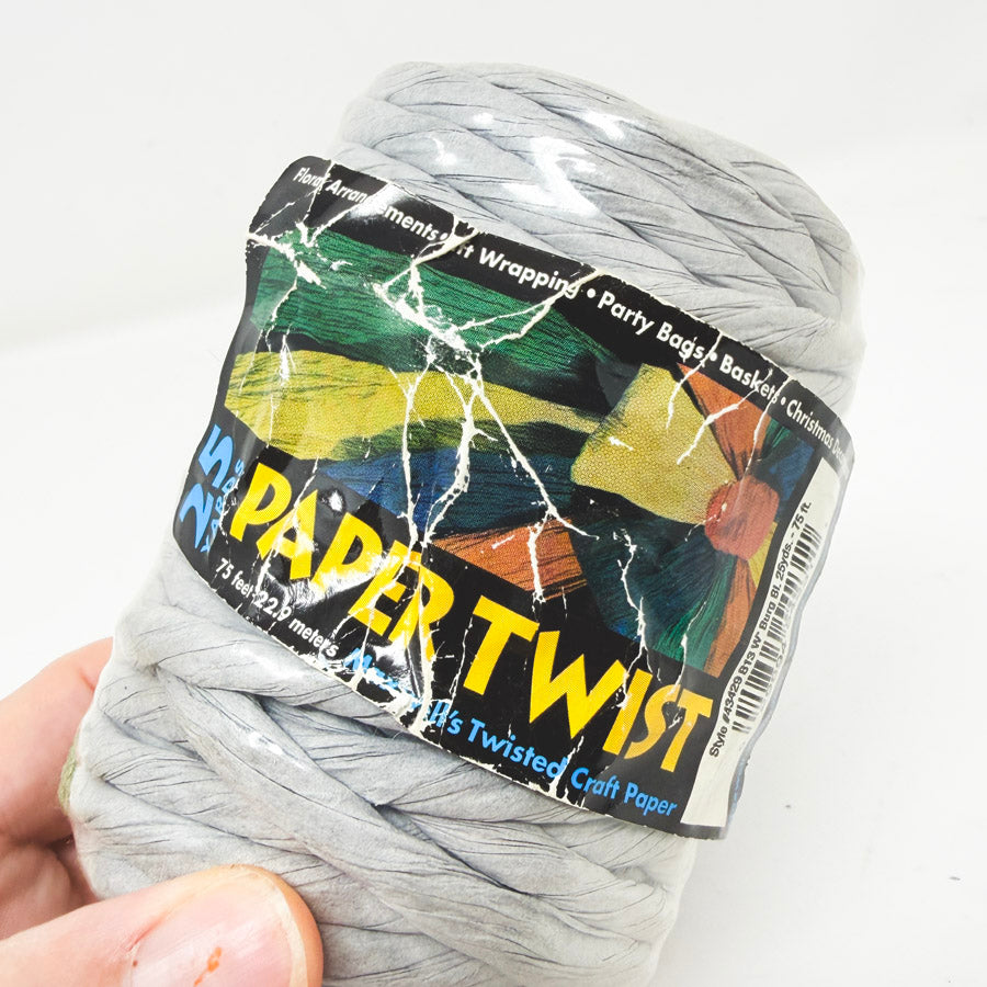 Faded Blue Paper Twist Gift Wrap Ribbon