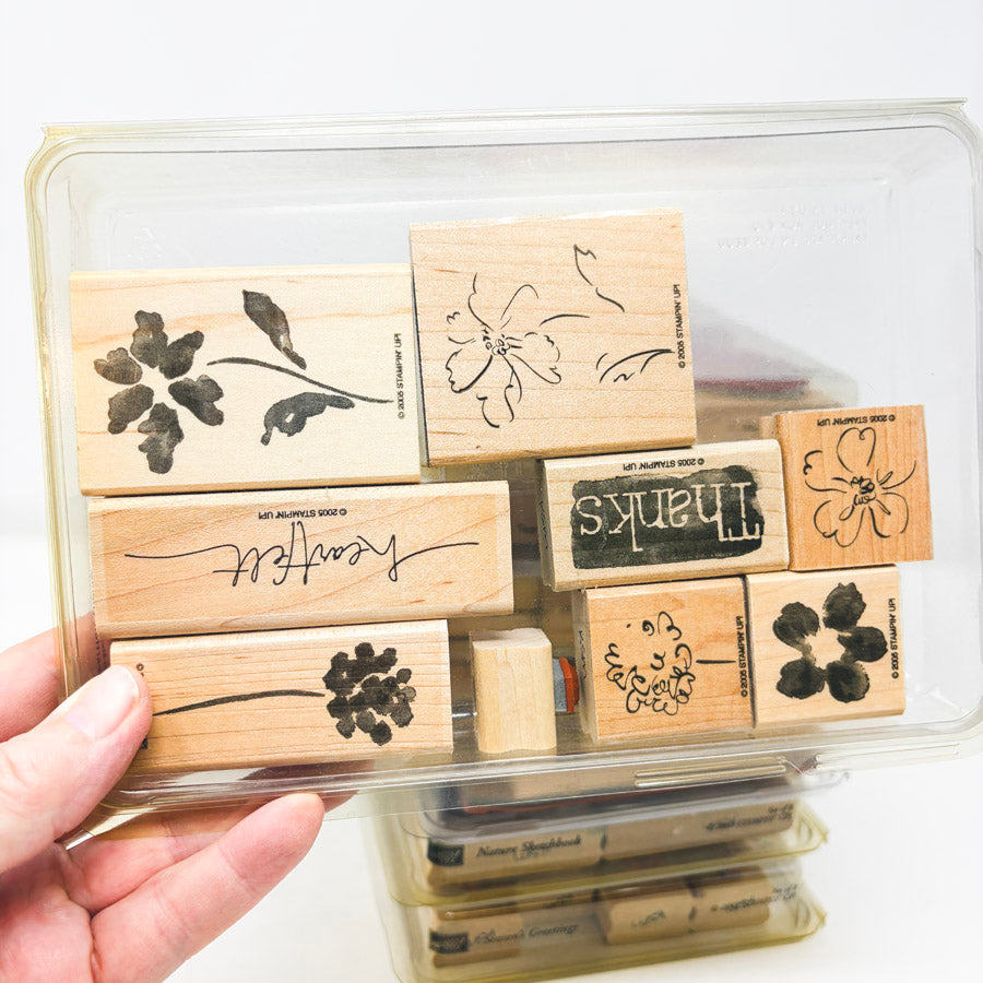 Stampin' Up! Extra Large Wood Back Rubber Stamp Sets - Pick a Design