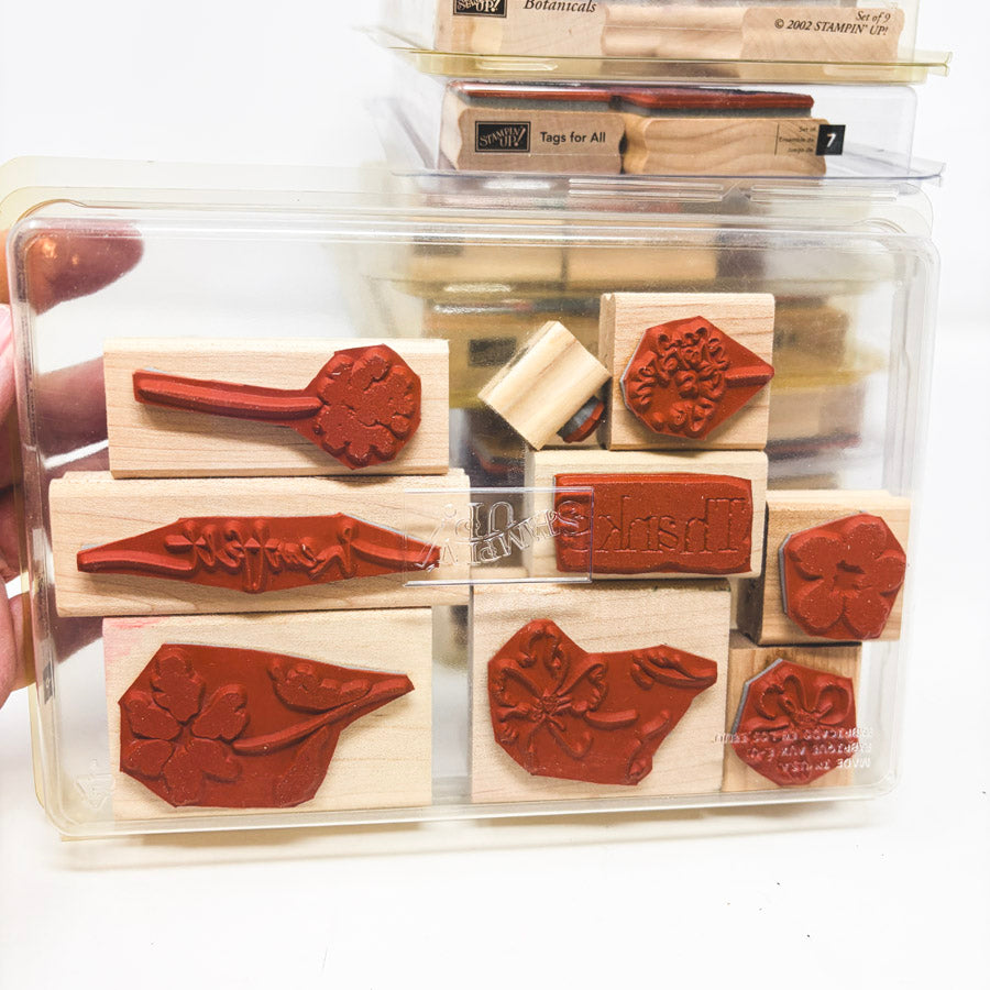 Stampin' Up! Extra Large Wood Back Rubber Stamp Sets - Pick a Design