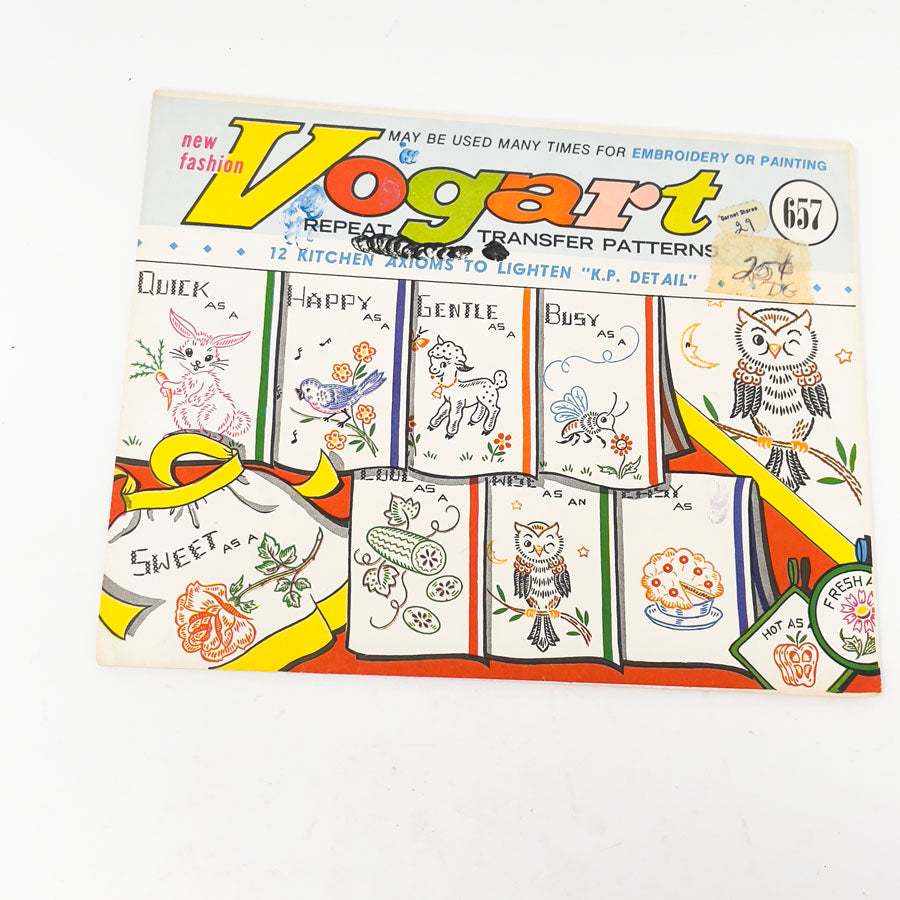 12 Kitchen Axioms #657 - Vintage Vogart Transfer Pattern