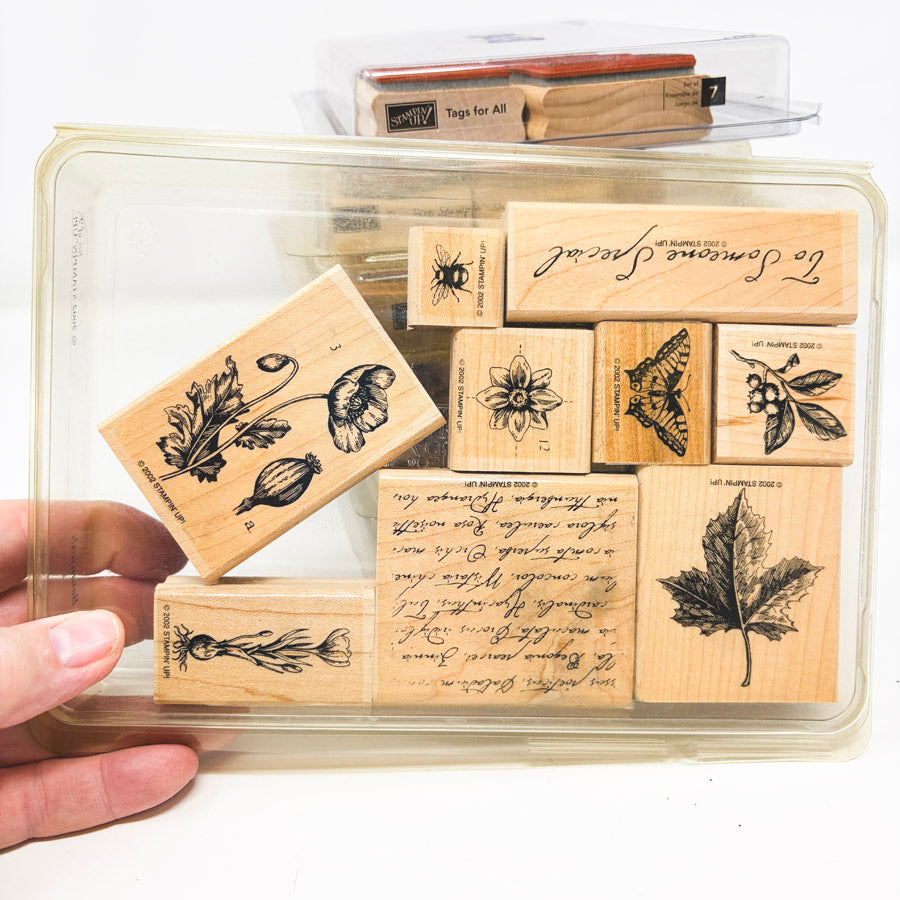 Stampin' Up! Extra Large Wood Back Rubber Stamp Sets - Pick a Design