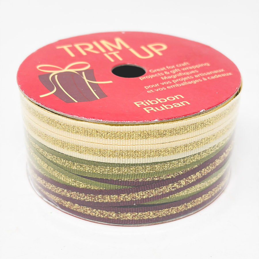 Trim It Up Trio of Grosgrain Giftwrap Ribbon with Gold