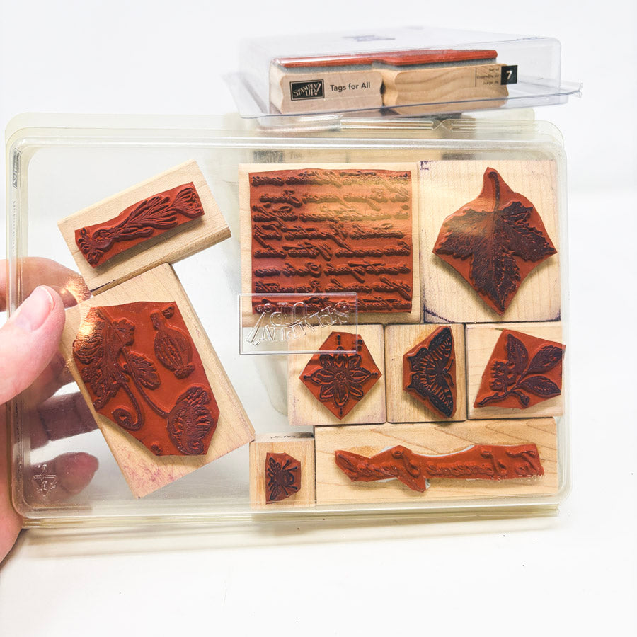 Stampin' Up! Extra Large Wood Back Rubber Stamp Sets - Pick a Design