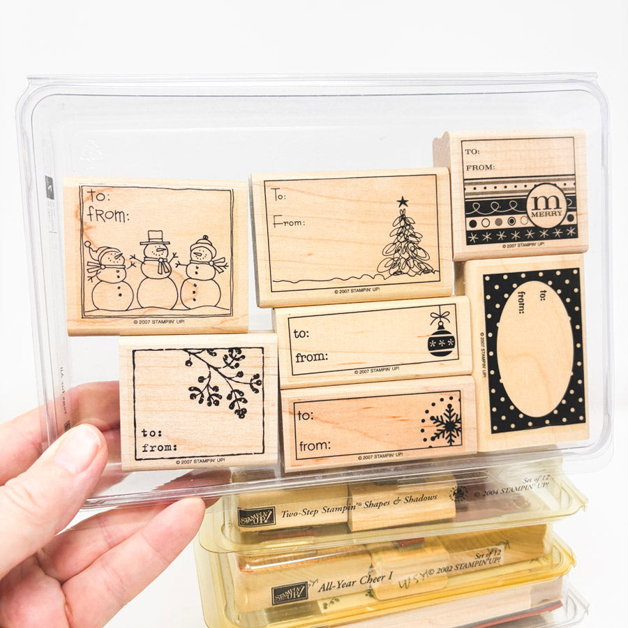 Stampin' Up! Extra Large Wood Back Rubber Stamp Sets - Pick a Design