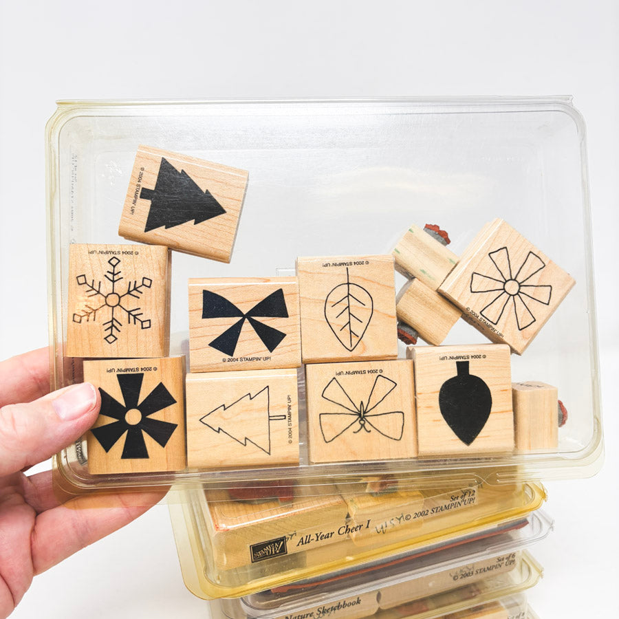 Stampin' Up! Extra Large Wood Back Rubber Stamp Sets - Pick a Design