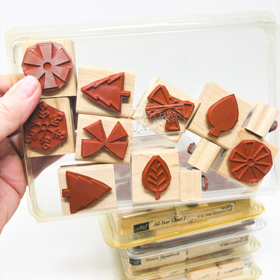 Stampin' Up! Extra Large Wood Back Rubber Stamp Sets - Pick a Design