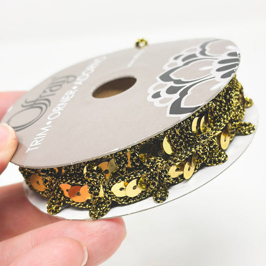 Offray Gold Sequin Trim Roll
