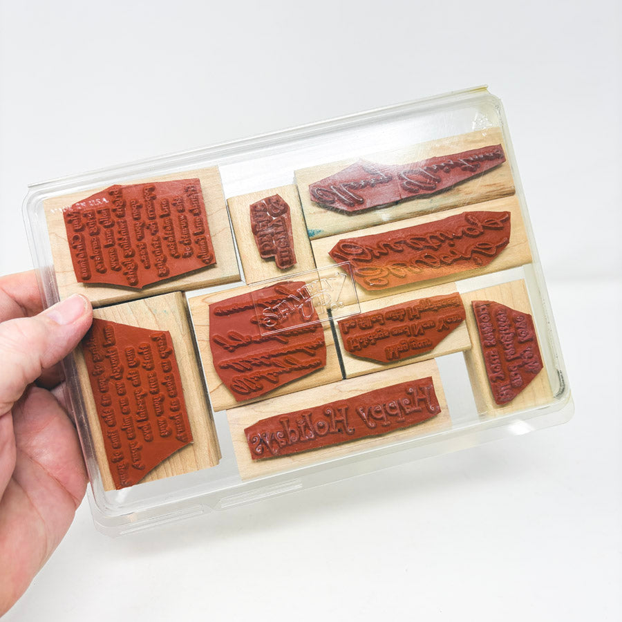Stampin' Up! Extra Large Wood Back Rubber Stamp Sets - Pick a Design