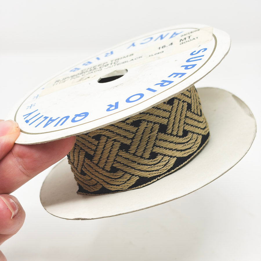 Gold & Black Celtic Knot Woven Trim