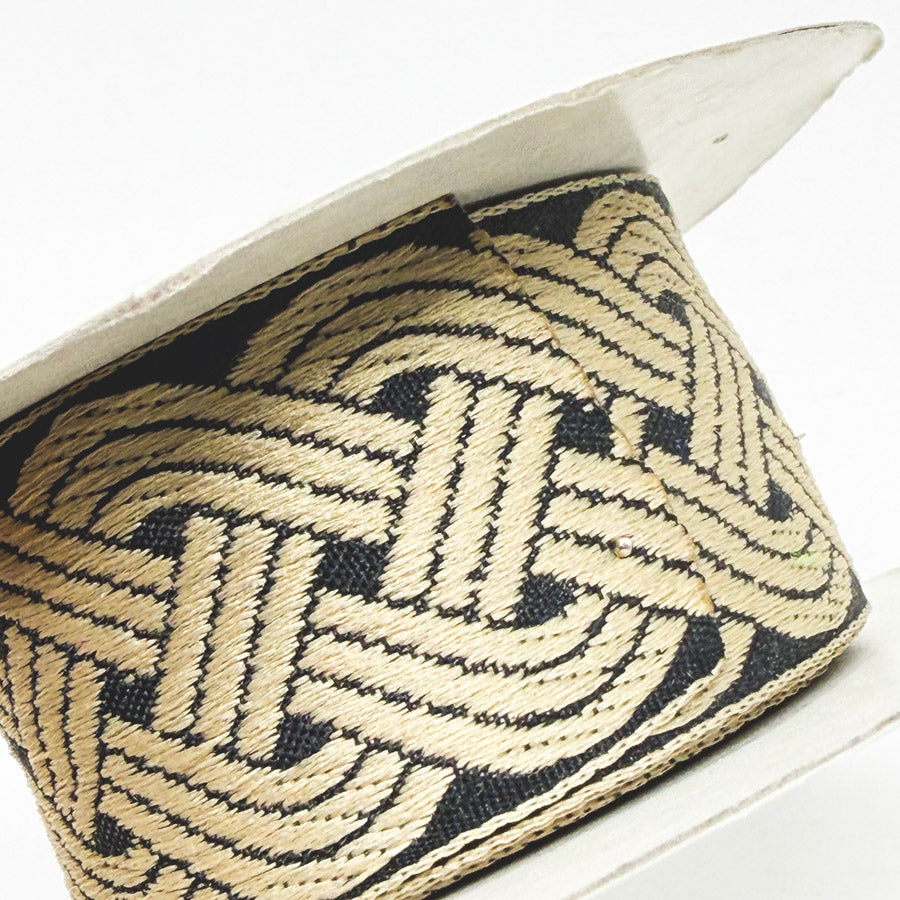 Gold & Black Celtic Knot Woven Trim