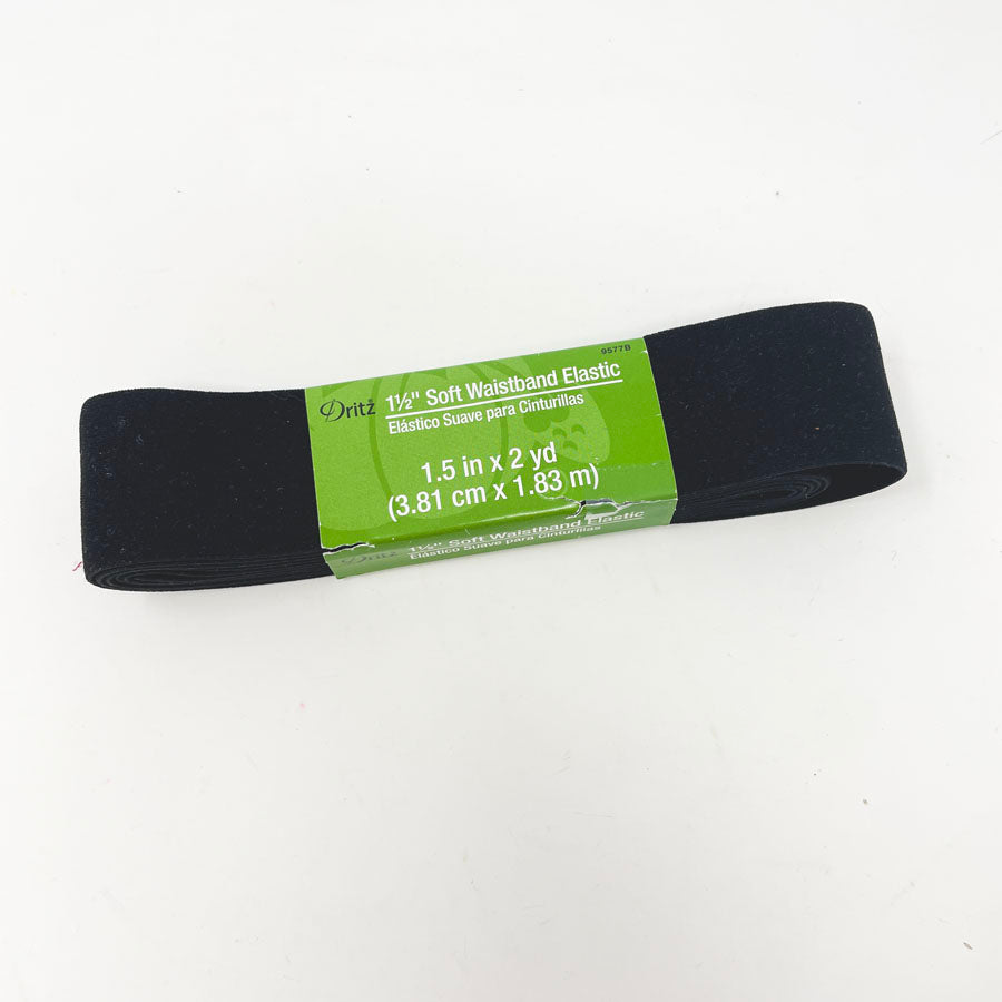 Dritz Soft Waistband Elastic - 1.5" Black