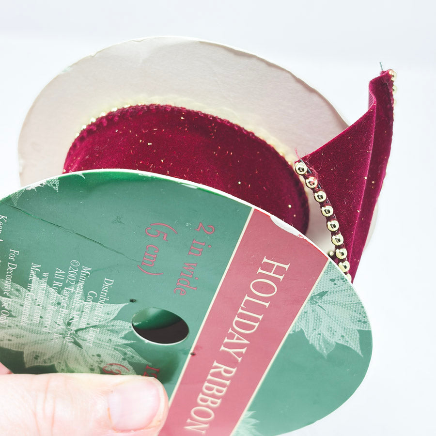 Burgundy Velvet Holiday Ribbon