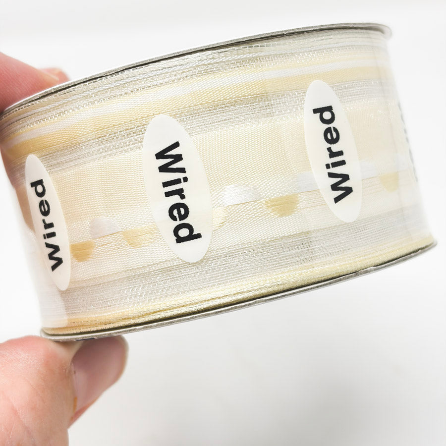 Cream Sheer Creations Wired Ribbon