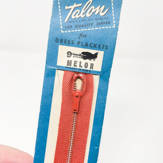 Talon Salmon 9" Zipper with Bridge Top-Stop