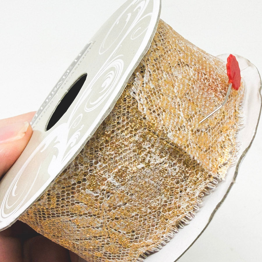 Celebrate It Gold Lace Ribbon Roll