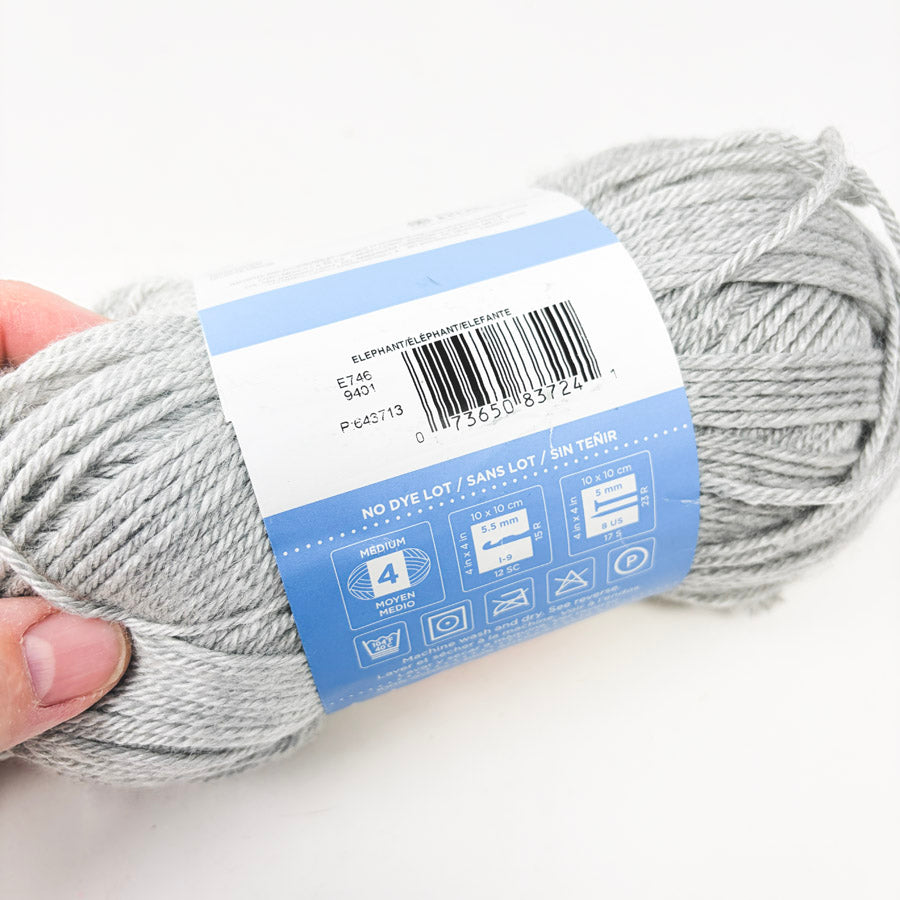 Red Heart Soft Baby Steps Acrylic Yarn 5 oz - Elephant