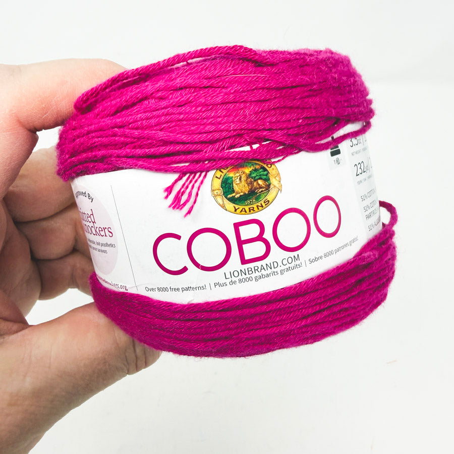 Lion Brand Coboo Cotton Blend Yarn - Magenta – Hello Art Hatchery