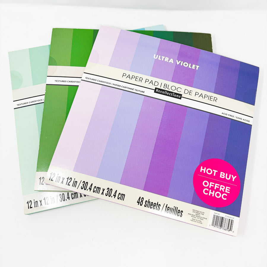 Recollections Linen Textured Cardstock Paper / Ombre - 48 Sheets