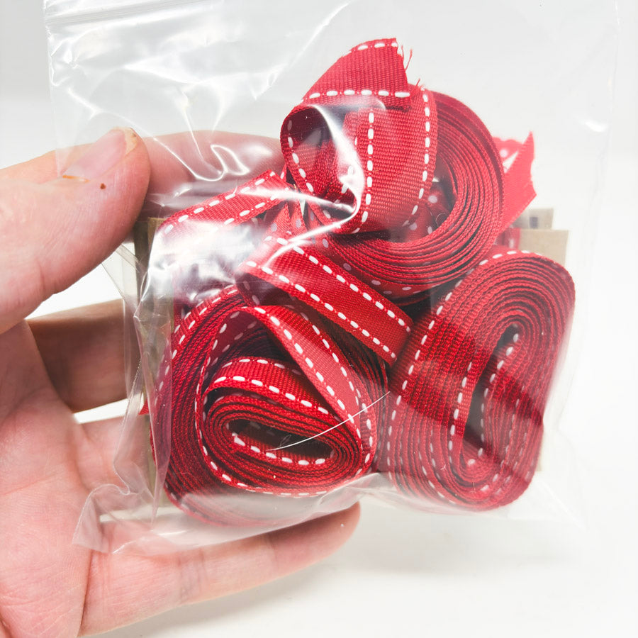 Bundle of Red Ribbon Remnants