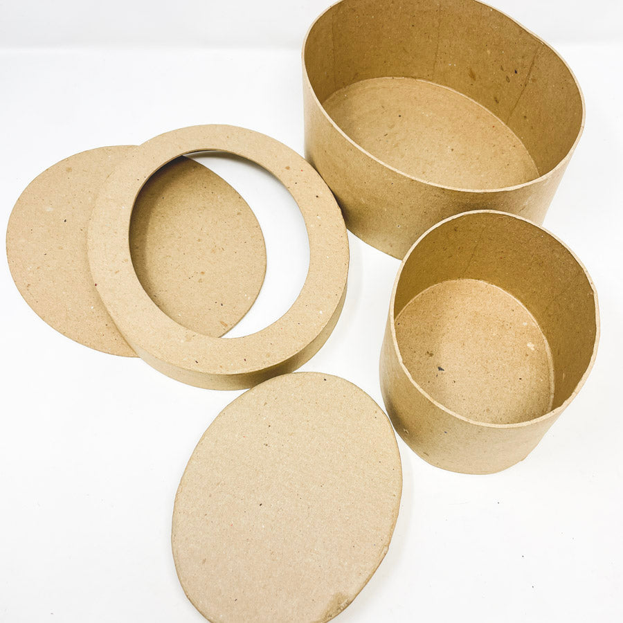 Craft Paper Mache Oval Frame Box (1)