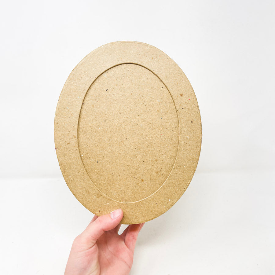 Craft Paper Mache Oval Frame Box (1)