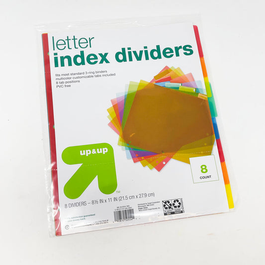 Up and Up Letter Index Dividers