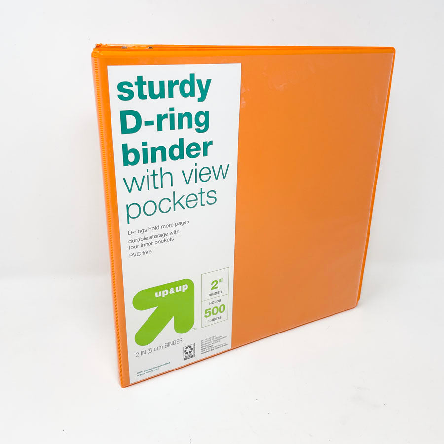 Orange Up and Up 2" D-Ring Binder