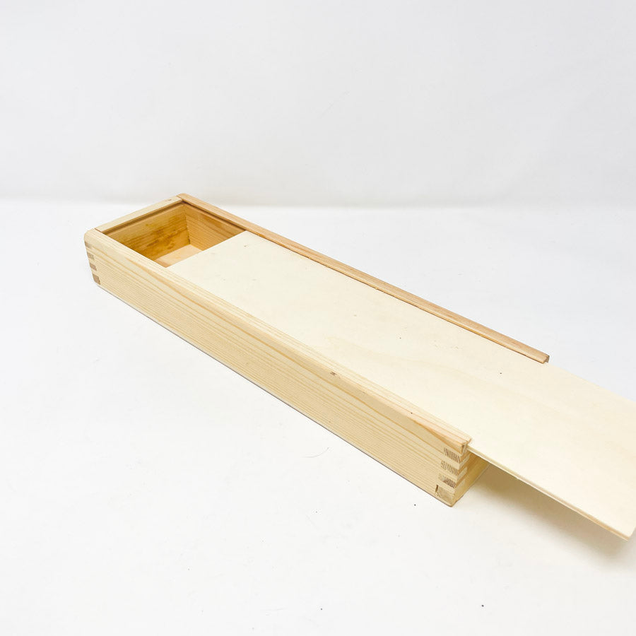 Long Wood Box with Slide Lid