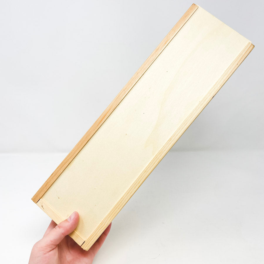 Long Wood Box with Slide Lid