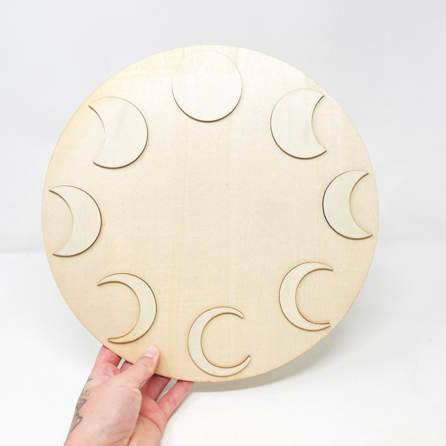 Place & Time Unfinished Moon Phase Wall Plaque