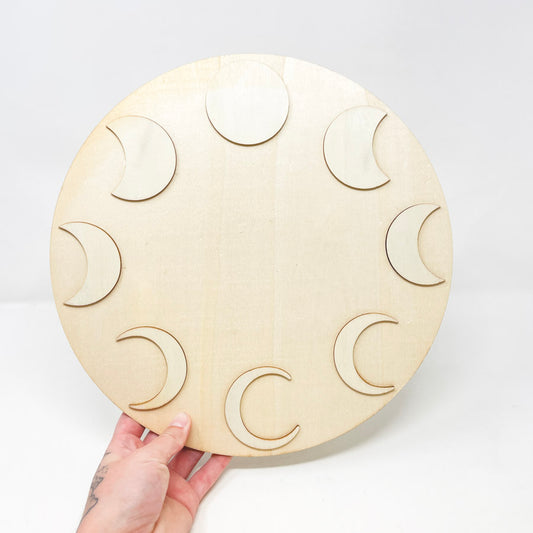 Place & Time Unfinished Moon Phase Wall Plaque