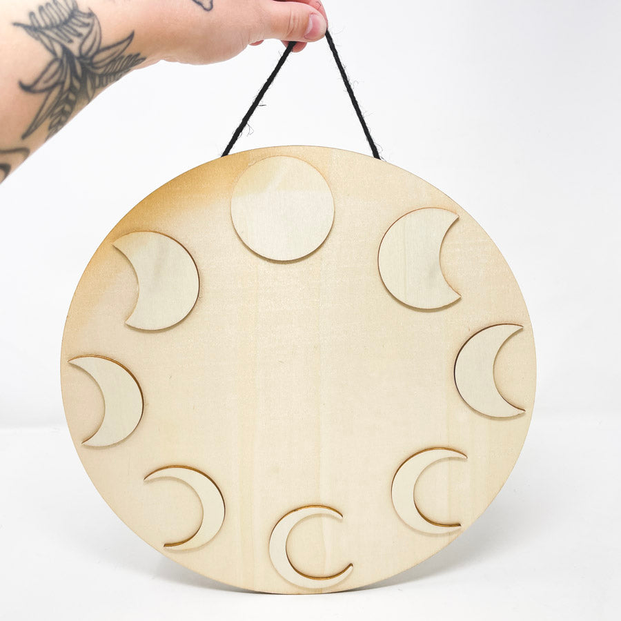 Place & Time Unfinished Moon Phase Wall Plaque