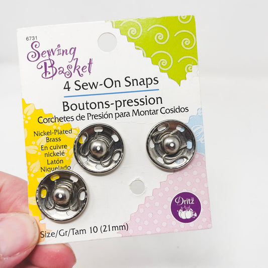 Sewing Basket 3 Sew-On Snaps