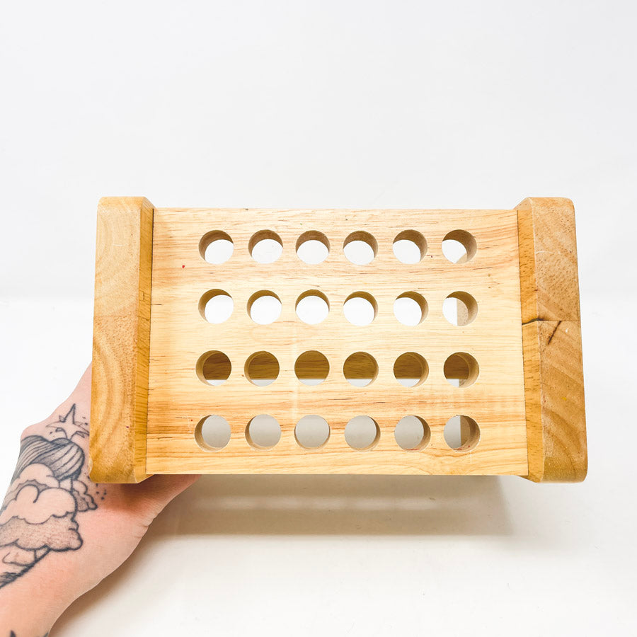 Wood Stand with 24 Divider Holes