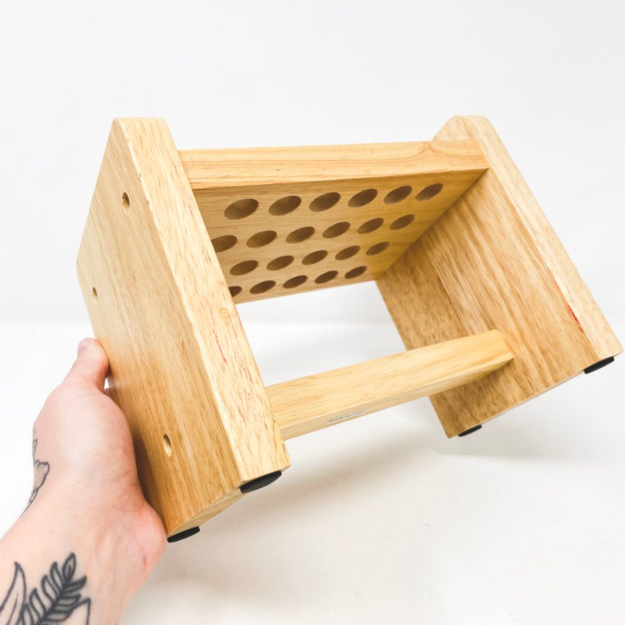 Wood Stand with 24 Divider Holes
