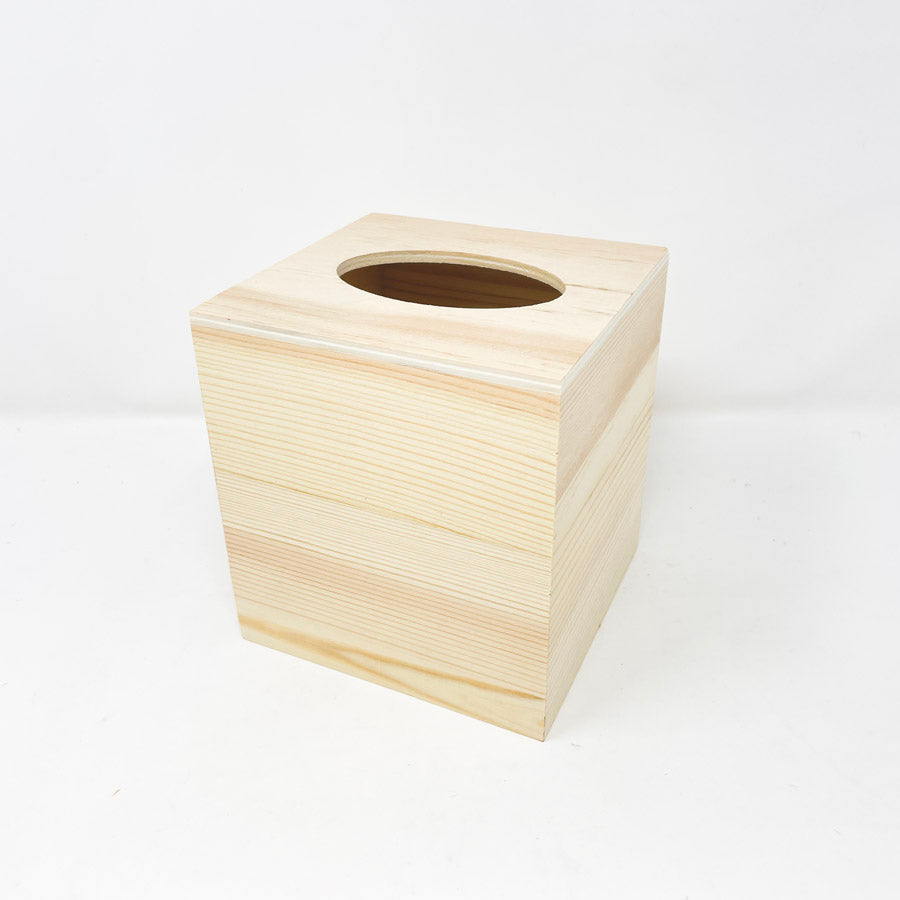 Wood Square Box Kleenex Holder