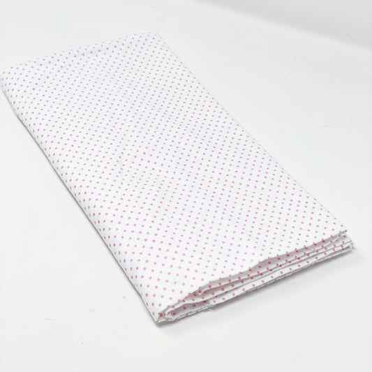 Pink Polka Dot Flannel Fabric - 42" x 1 yd