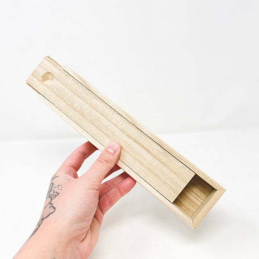 Lightweight Wood Box with Slide Lid