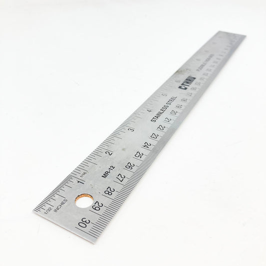 C-Thru 12" Stainless Steel Flexible-Non-Skid Ruler