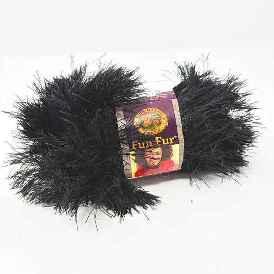 Lion Brand Fun Fur Eyelash Yarn - Black