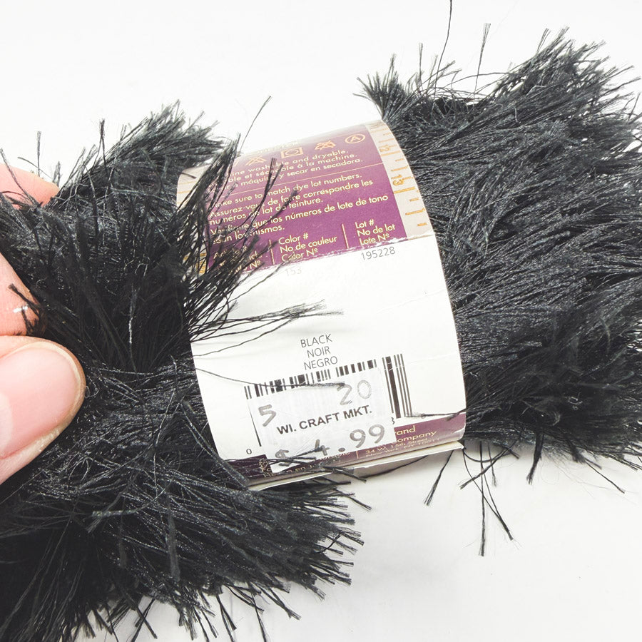 Lion Brand Fun Fur Eyelash Yarn - Black