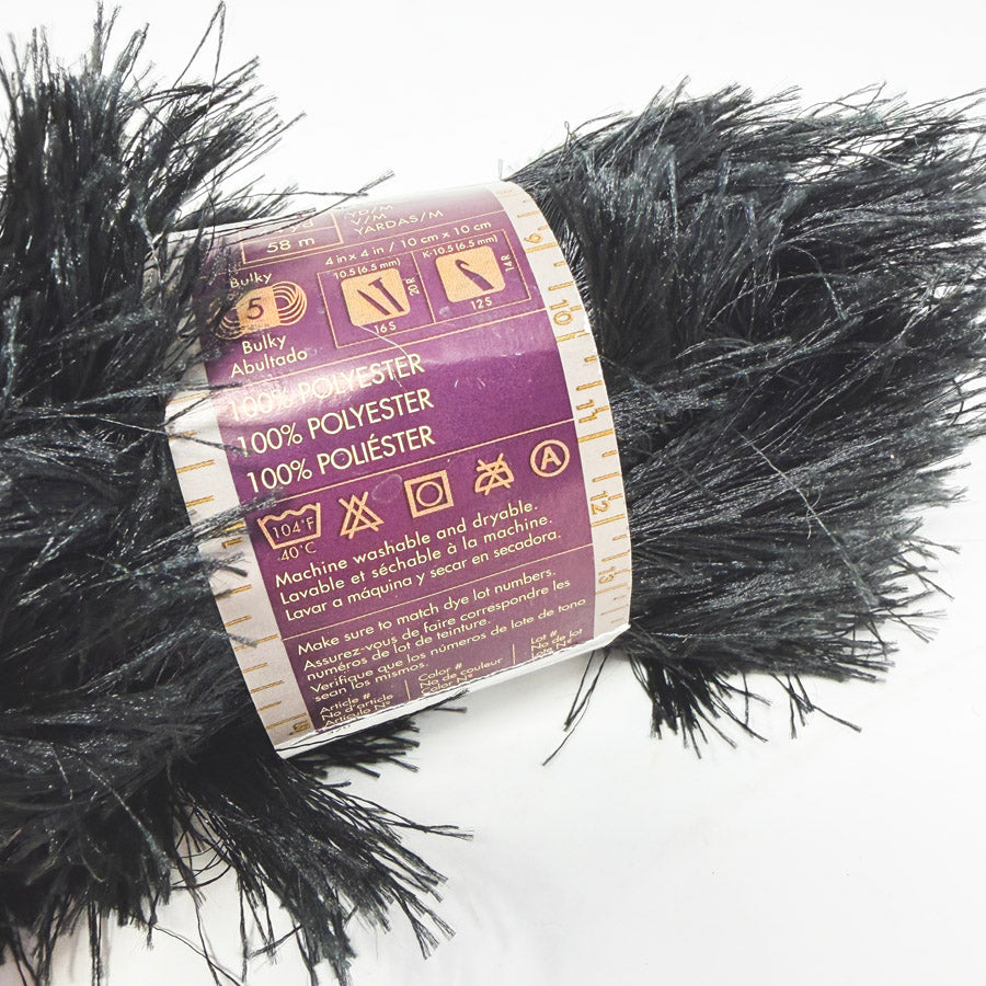 Lion Brand Fun Fur Eyelash Yarn - Black